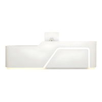 Corner Arc-Edge Straight Minimalist Reception Desk With Keyboard Tray, Cabinets, And Drawers For Hotels JDT-1074