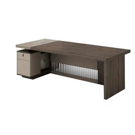 Eco-friendly Executive Desk with Odorless Safety Wire Hole and Stainless Steel Trim LBZ-10165