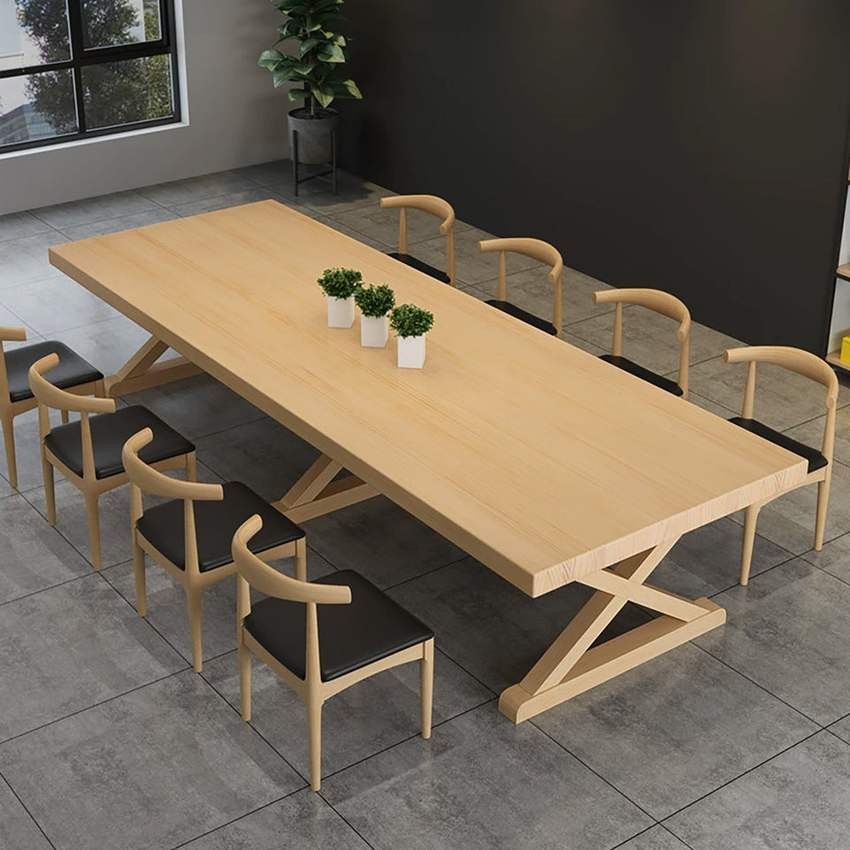 Nordic Simple Solid Wood Negotiation Conference Table and Chairs Rectangular Conference HYZ-10123