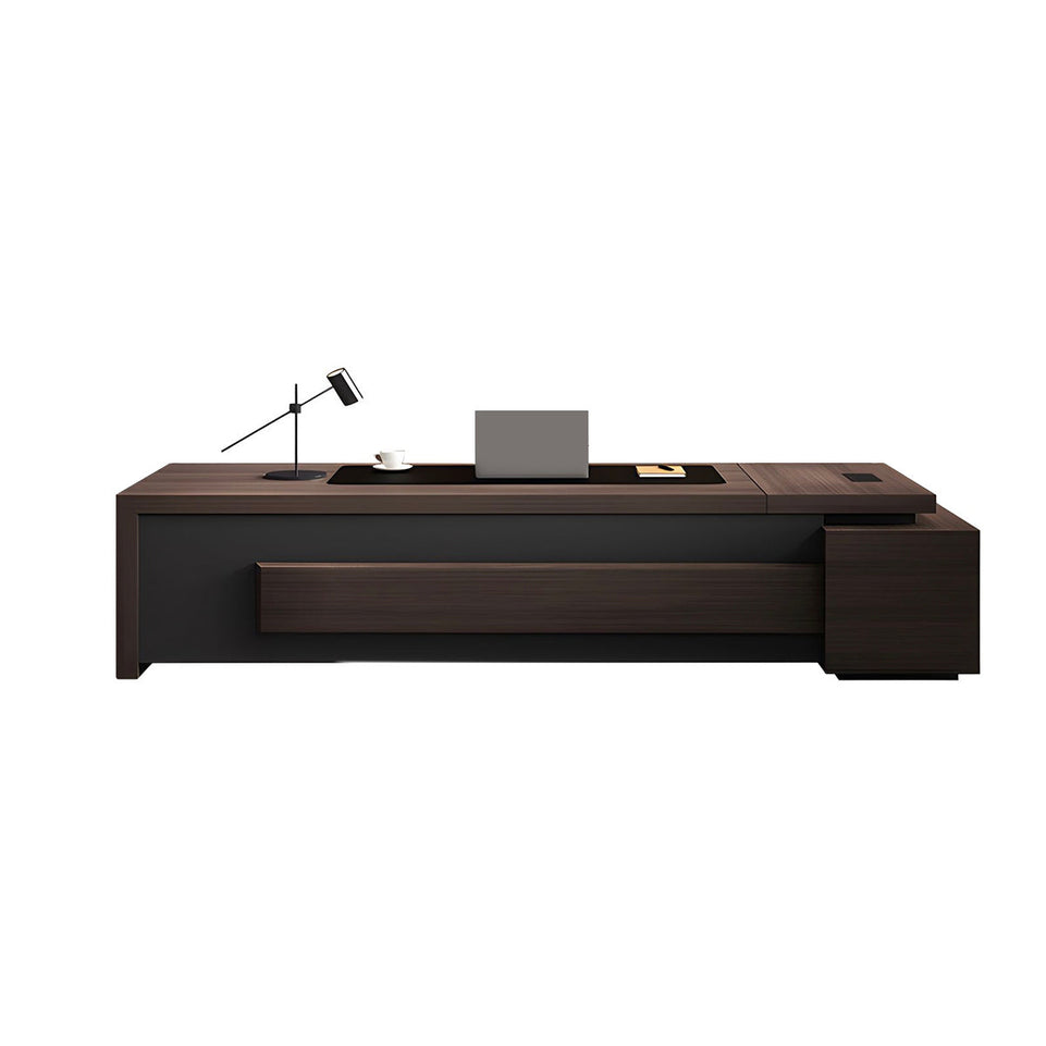 Executive Desk, Without LED Strip Single Cabinet, L71" x W31" x H30", for executive office workspace, modern executive office furniture
