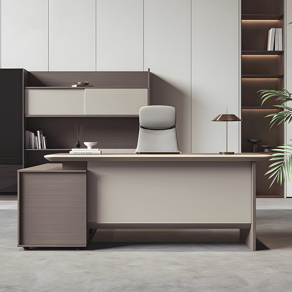 Premium Spacious Office Desk Aluminum Edge Scratch Resistant Lockable Drawers BGZ-2061