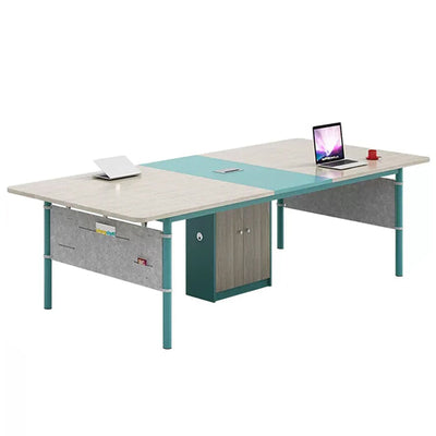 Modern Industrial Style Conference Table with Privacy Panel and Storage Pockets HYZ-1099