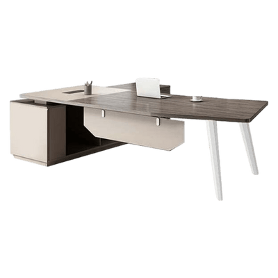 Modern Minimalist and L-Shaped Executive Desk  with Side Cabinet LBZ-10179