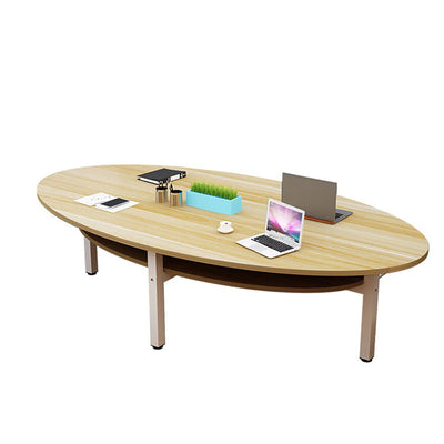 Simplified Oval Conference Table Made of Melamine Coated Board with Non-Slip Processing and Under Desk Cable Management HYZ-10112