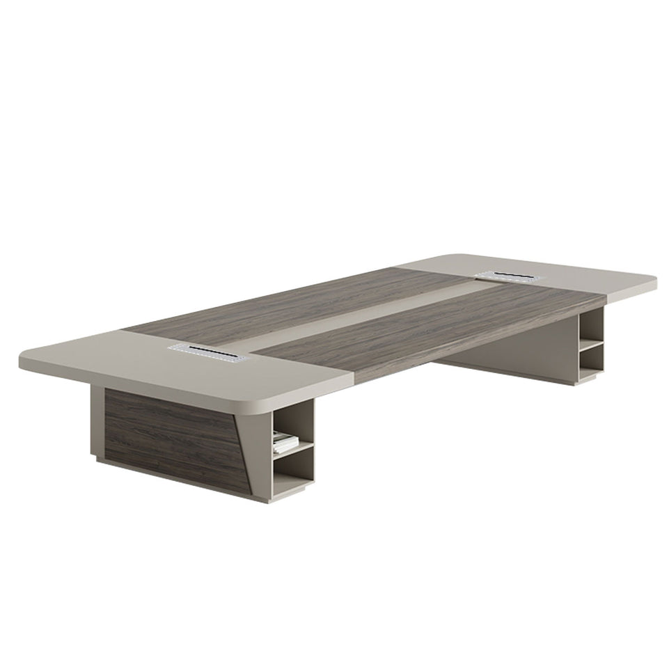 Modern Rectangular Conference Table with Under-Desk Storage for Office HYZ-7161