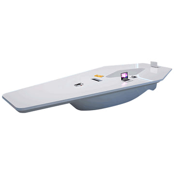 Innovative White Lacquer Conference Table With Durable High-Gloss Finish HYZ-2044