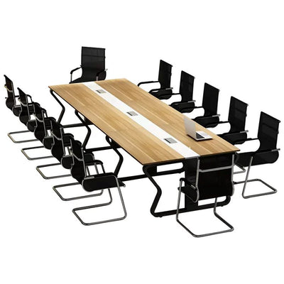 Sleek Modern Conference Table and Chair Set and Long Desk for Office Meetings HYZ-1085