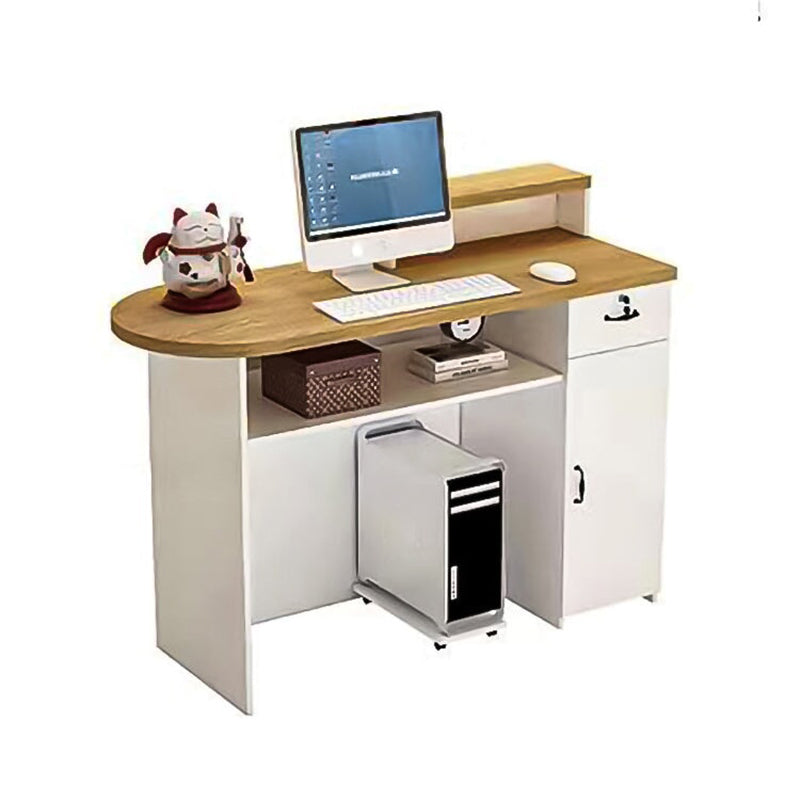 Simple Modern Cashier Small Reception Desk Corner Table Arc Shaped Reception JDT-10111