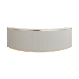 Striped Curved Front Desk with Cable Management and Multiple Drawers for Salon and Clothing Store JDT-K072