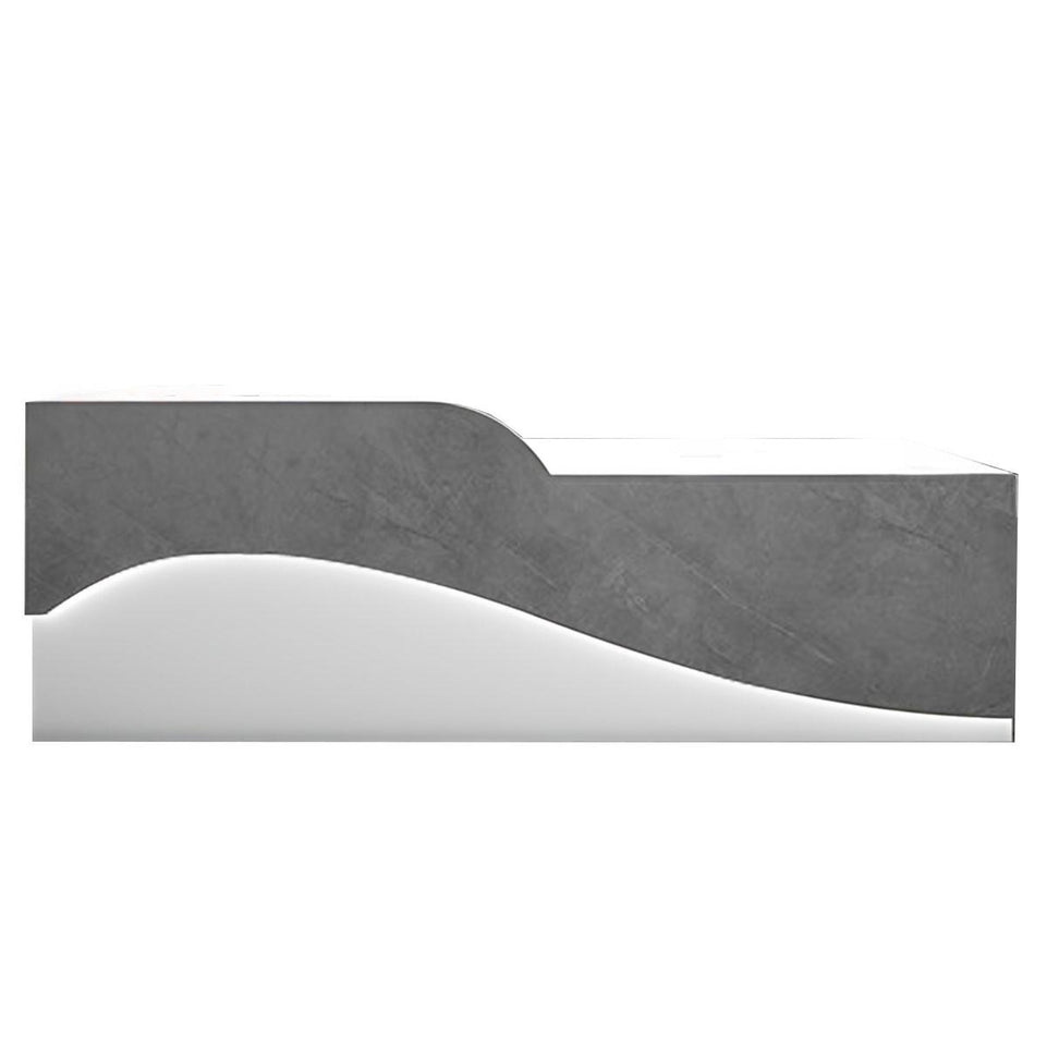 Color-Blocked Curved Front Desk with CPU Holder and Keyboard Tray for Reception JDT-10110