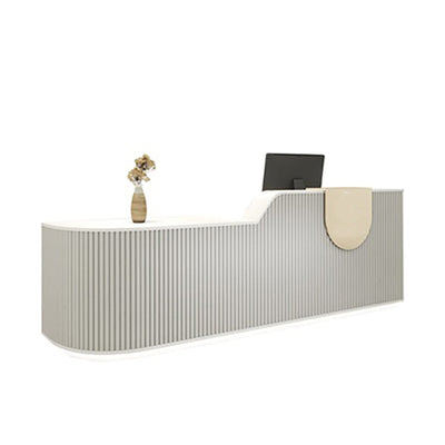 New Luxe Lobby Reception Desk for Clothing Beauty Bar and Medical Aesthetics in Curved Shopfront JDT-10102