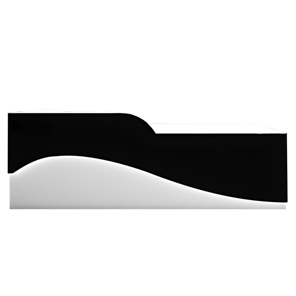 Color-Blocked Curved Front Desk with CPU Holder and Keyboard Tray for Reception JDT-10110