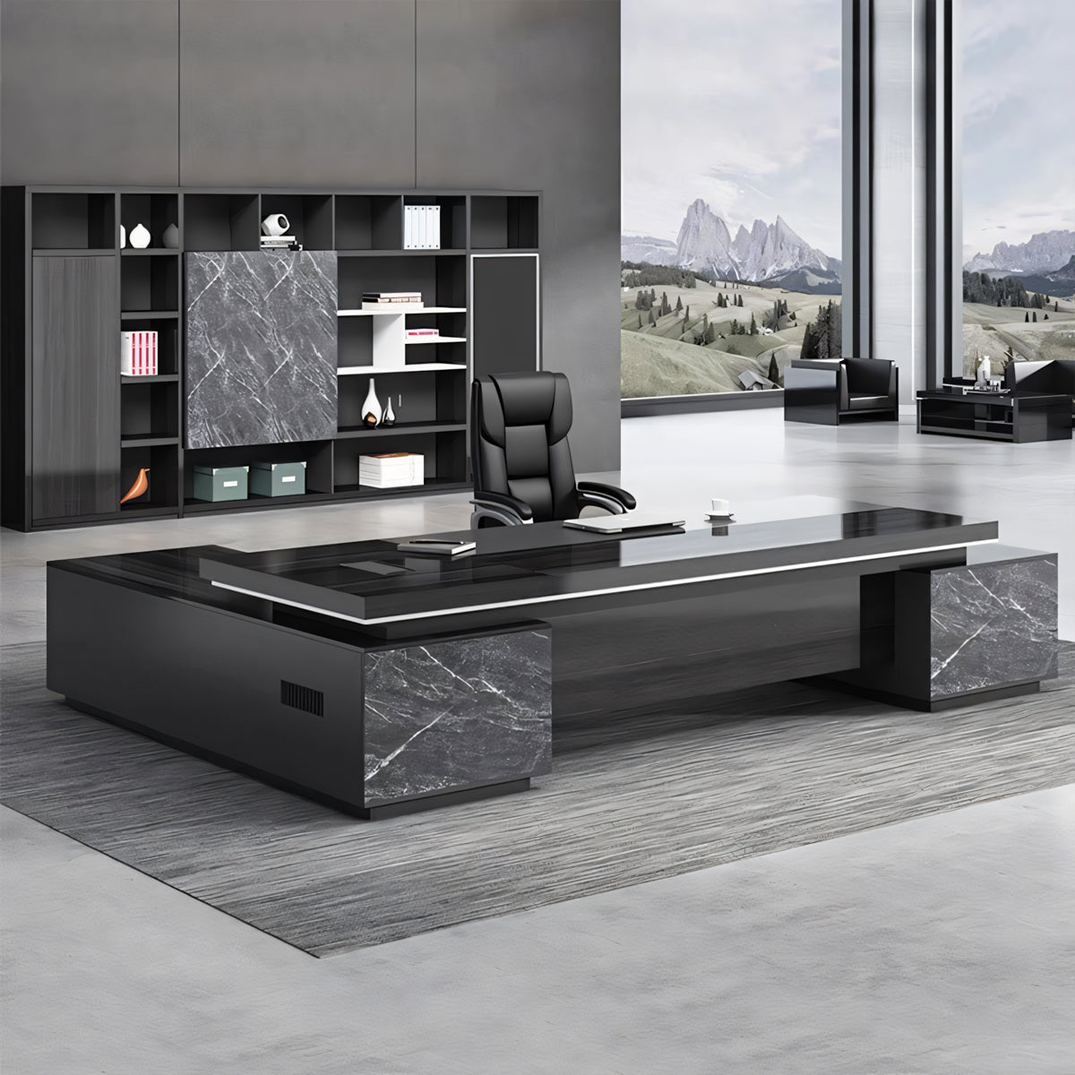 Customizable Luxury Durable Marble Texture Executive Desk In Stock