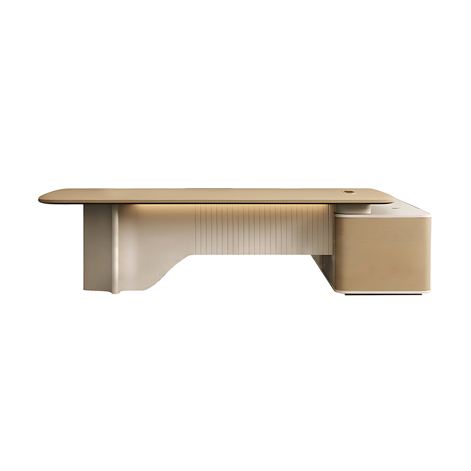Luxury Minimalist Executive Desk With Creative Geometric Legs And Integrated Storage LBZ-2173