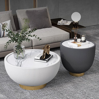 Luxury Modern Round Marble Coffee Table for Small Spaces & Balconies