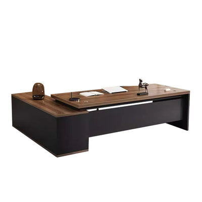 Luxury President Desk Office Furniture Stylish Executive Desk Wiring Hole L-Shape Corner Desk with side cabinet LBZ-10100