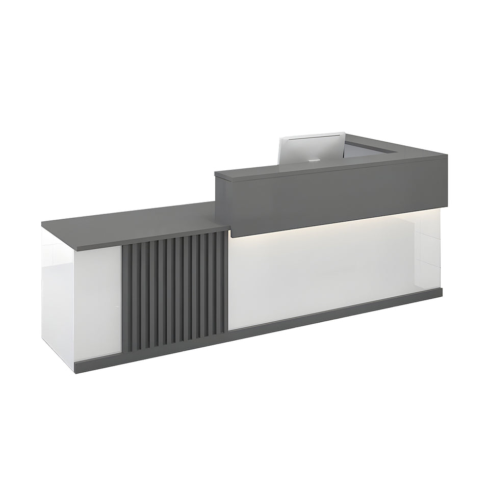 Sleek Modern Reception Desk with Dual-Layer Surface for Restaurants, Hotels, and Commercial Spaces JDT-2327