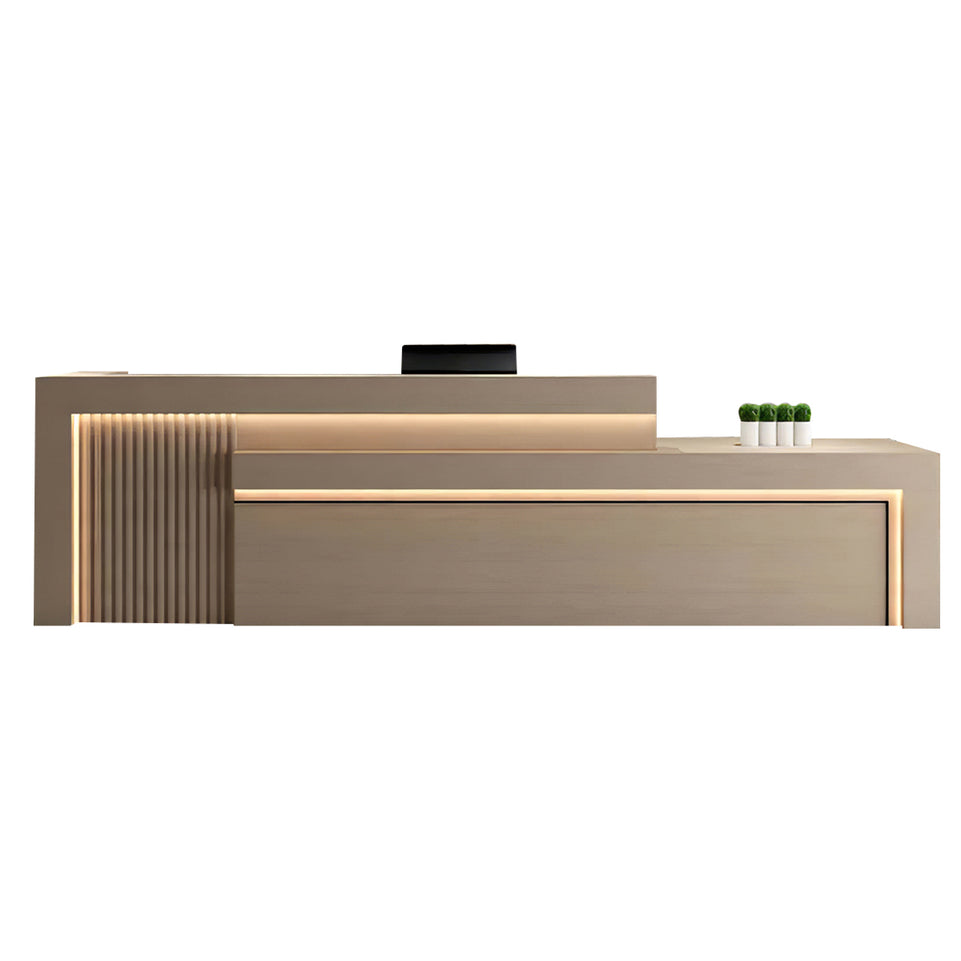 Salon Reception Desk 63-134 in Wide with LED Lighting & Transaction Counter for Salon