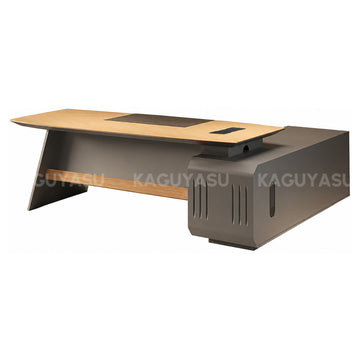 Luxury L-shaped Executive Desk with Integrated Side Cabinet