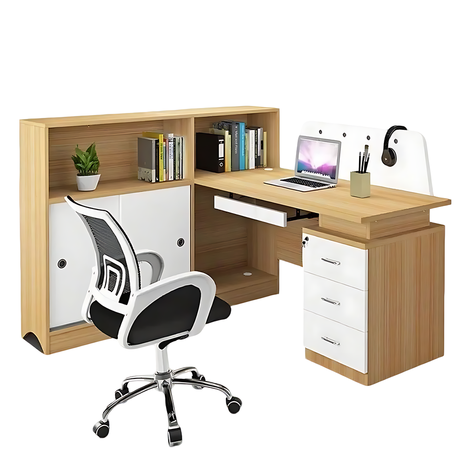 Modern Office Desk and Chair Set for Six with Partition Dividers BGZ-013