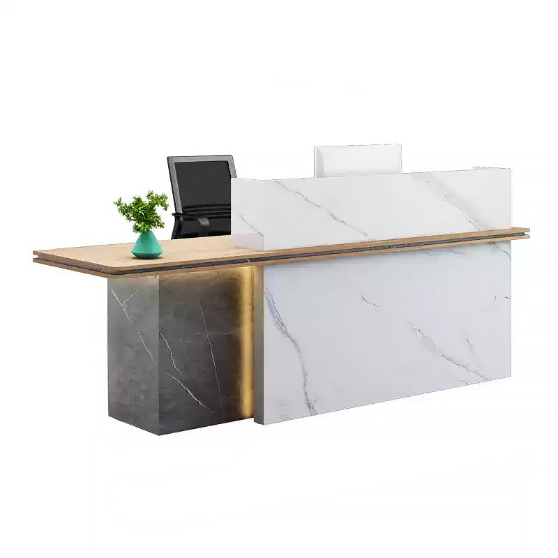 Modern Industrial Style Office LED Light Reception Desk with Lights JDT-722