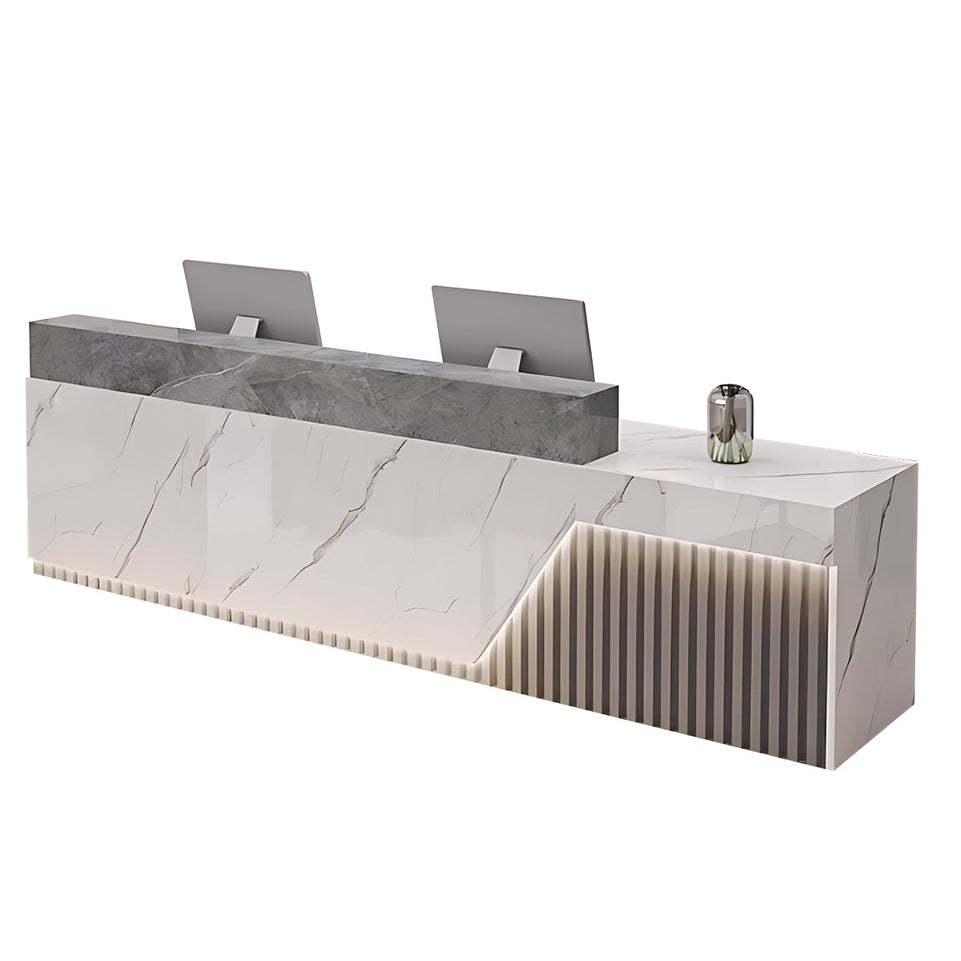 Modern Reception Desk LED Lighting Storage Eco Friendly for Salon Office JDT-2305