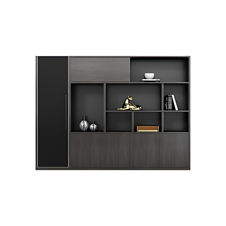 Substantial Executive Desk Walnut Color Modern Supervisor Manager Desk with Side Cabinet Dial Lock Customizable LBZ-1076