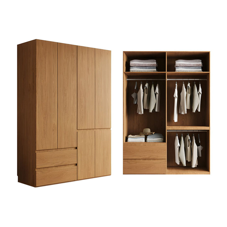 Vintage Wardrobe with Grooved Handle & Hanging Rod for Bedroom CWG-2136