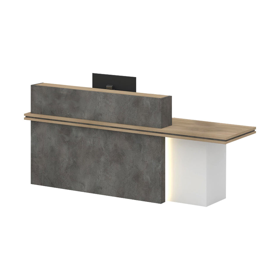 Segmented Design Straight Front Desk with Compartments and Lockable Cabinet for Hotels and Offices JDT-10100(Sale Event)