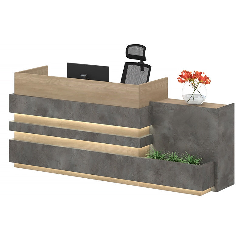 Modern Industrial Style Office LED Light Reception Desk with Lights JDT-722
