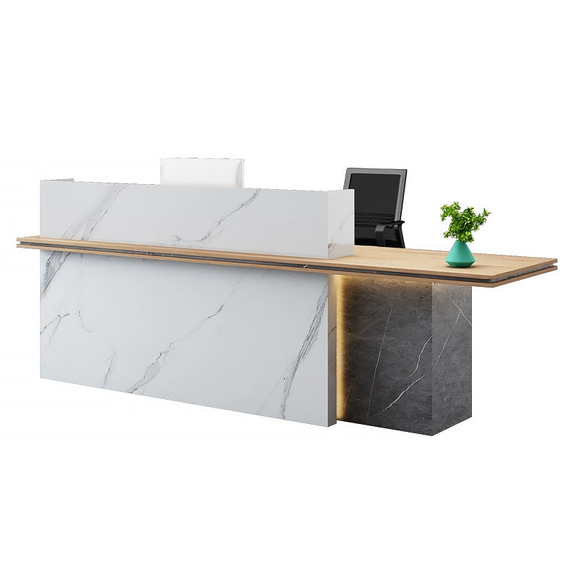 Modern Industrial Style Office LED Light Reception Desk with Lights JDT-722