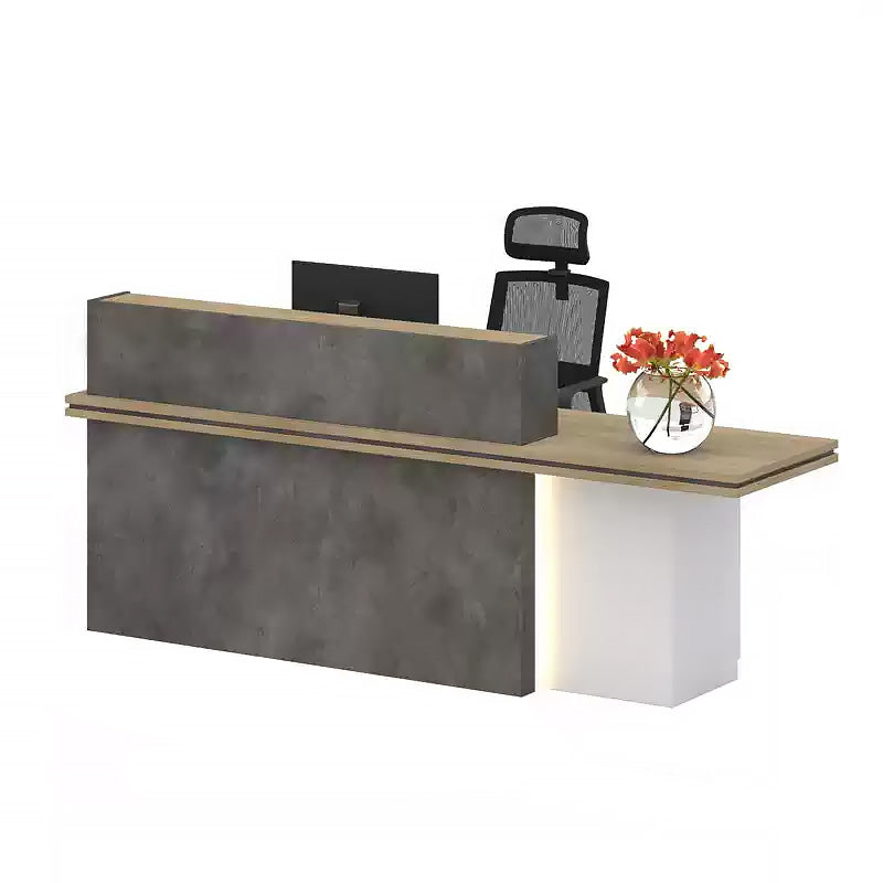 Modern Industrial Style Office LED Light Reception Desk with Lights JDT-722