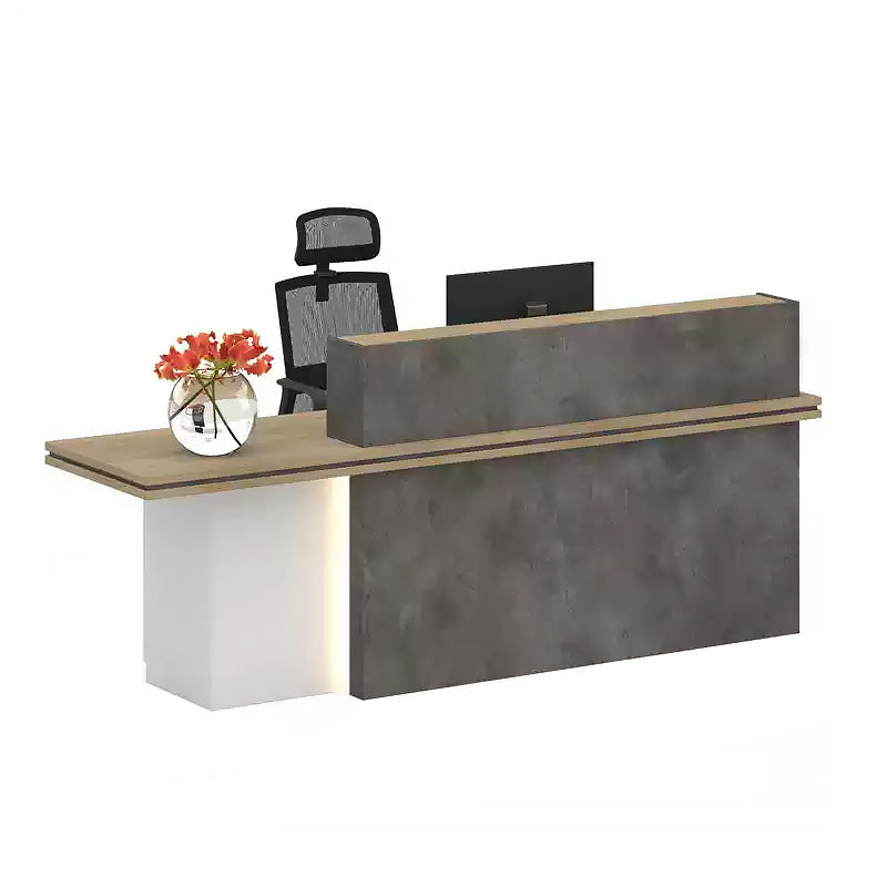 Modern Industrial Style Office LED Light Reception Desk with Lights JDT-722