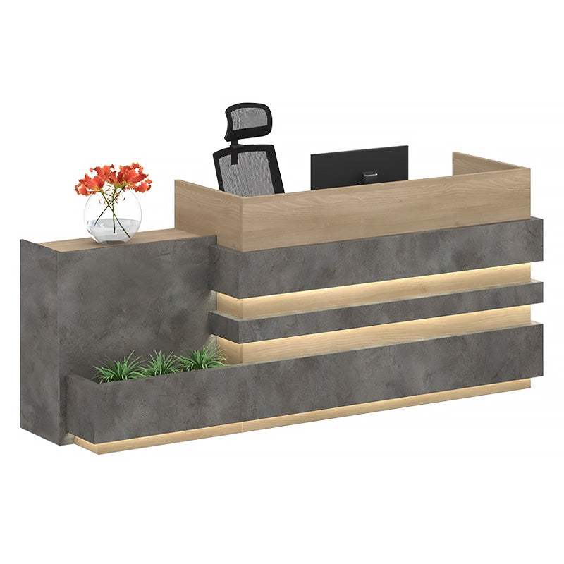 Modern Industrial Style Office LED Light Reception Desk with Lights JDT-722