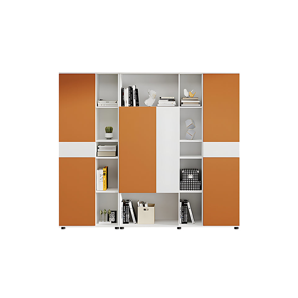 Striking Orange Executive Desk With Thickened Top, Side Storage And Hidden Multimedia Outlets LBZ-2177