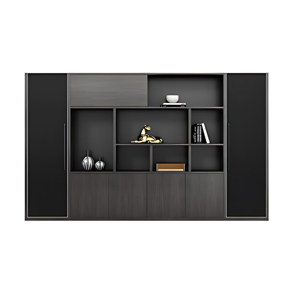 Substantial Executive Desk Walnut Color Modern Supervisor Manager Desk with Side Cabinet Dial Lock Customizable LBZ-1076