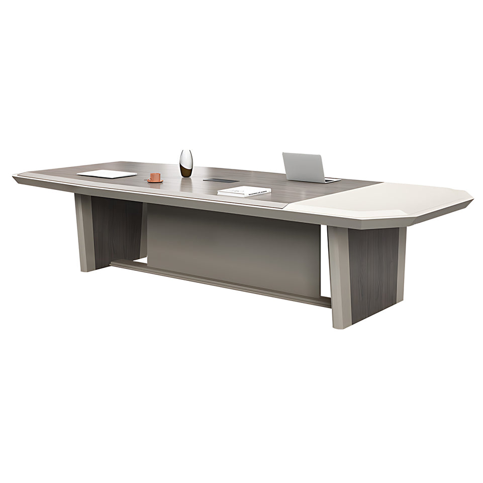 Luxurious Asymmetrical Two-Tone Conference Table for Modern Offices and Meeting Rooms HYZ-2114