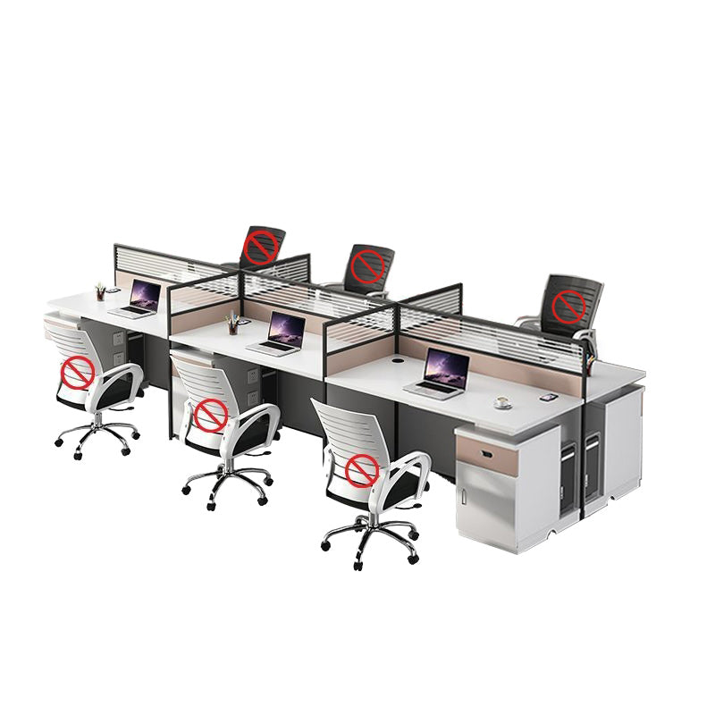 High End Computer Desk Fashion Office Furniture Desk High Quality Cable Management Holes Equipped with Storage Function Cabinet YGZ-1079
