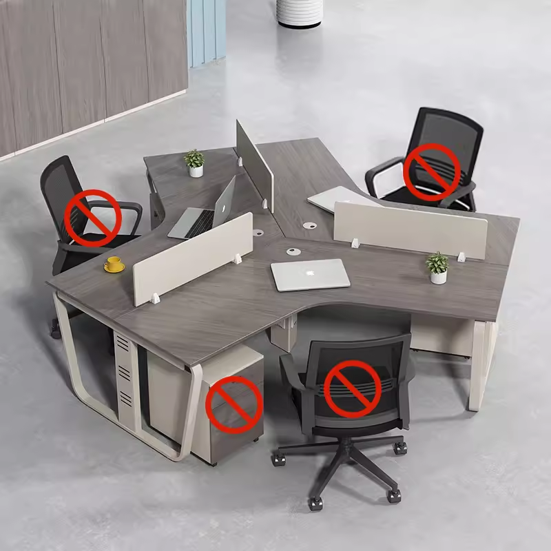 Sculpted Staff Desk Minimalist Modern Office Computer Desk Screen Card Seat Twin Staff Desk YGZ-1017