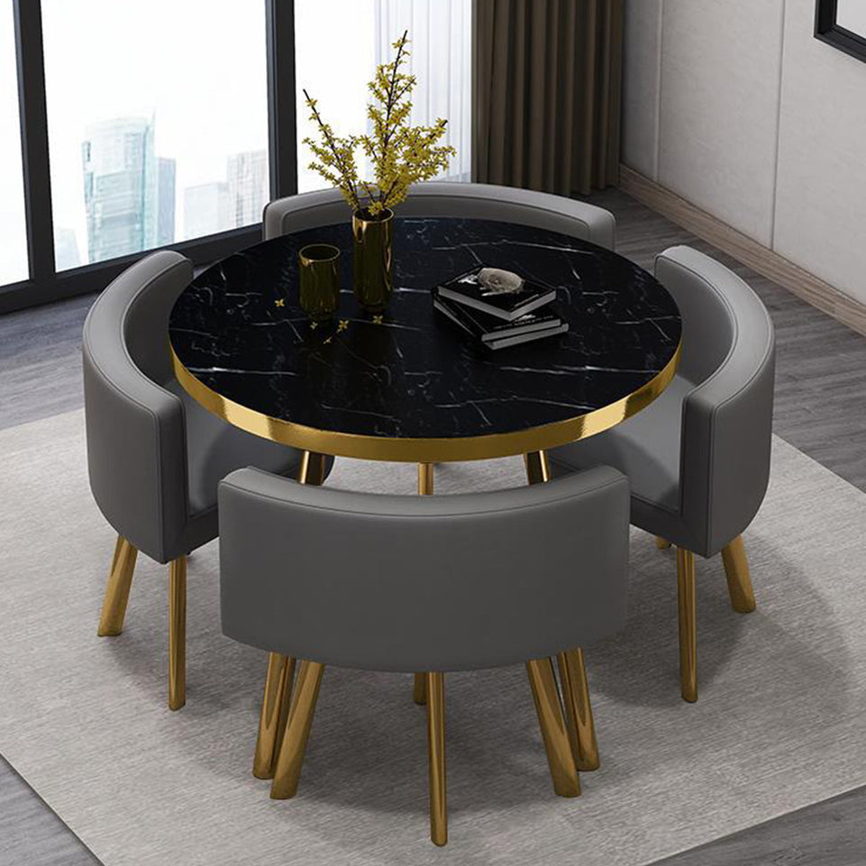 Round Reception Table with 4 Chairs for Office Reception Areas JDZH-2024