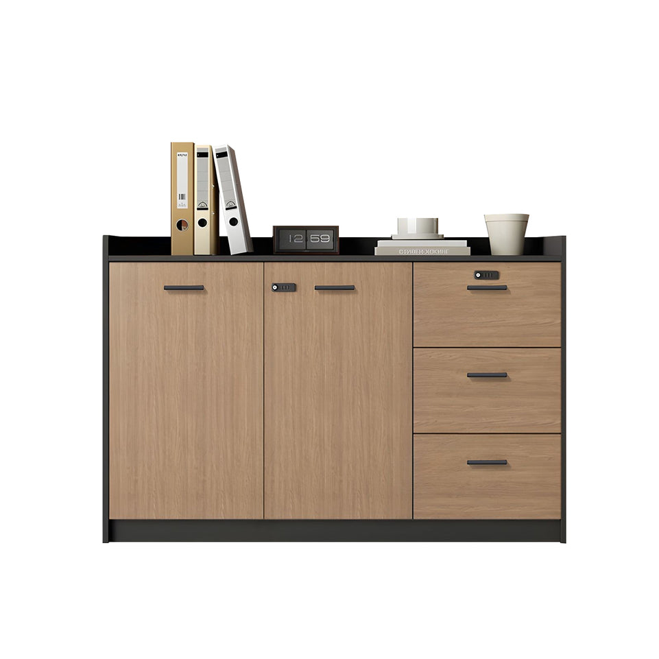 Contemporary Floor-Standing Office File Cabinet with Lockable Storage, Adjustable Shelves, and Spacious Drawers CWG-2176