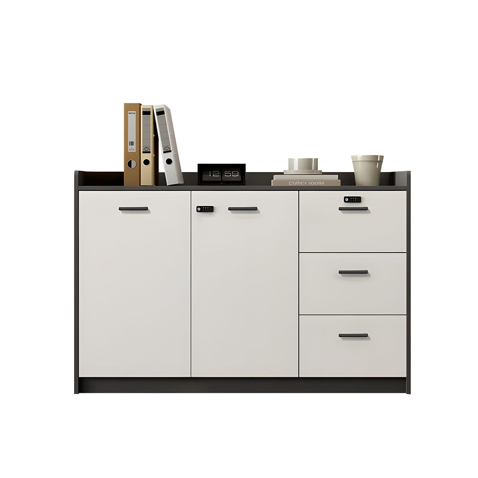 Contemporary Floor-Standing Office File Cabinet with Lockable Storage, Adjustable Shelves, and Spacious Drawers CWG-2176
