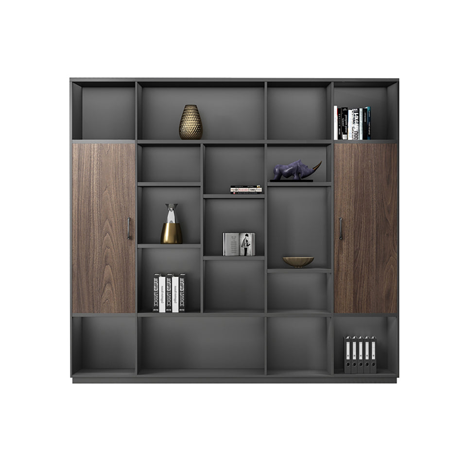 Color-Blocked L-Shaped Executive Desk with Combination Lock and Cabinet for Office LBZ-1027