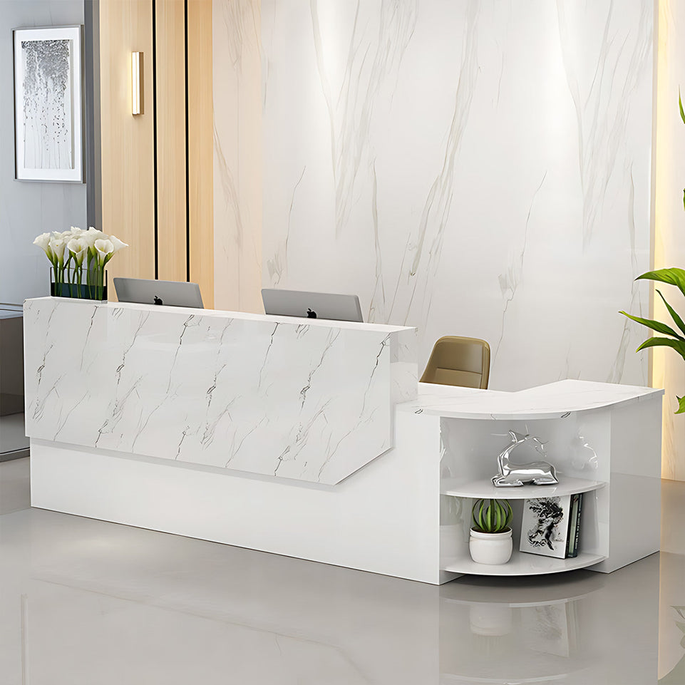 Simple L-shape Wooden Front Reception Desk with Filing Cabinet JDT-761-071-EKC(East Coast)