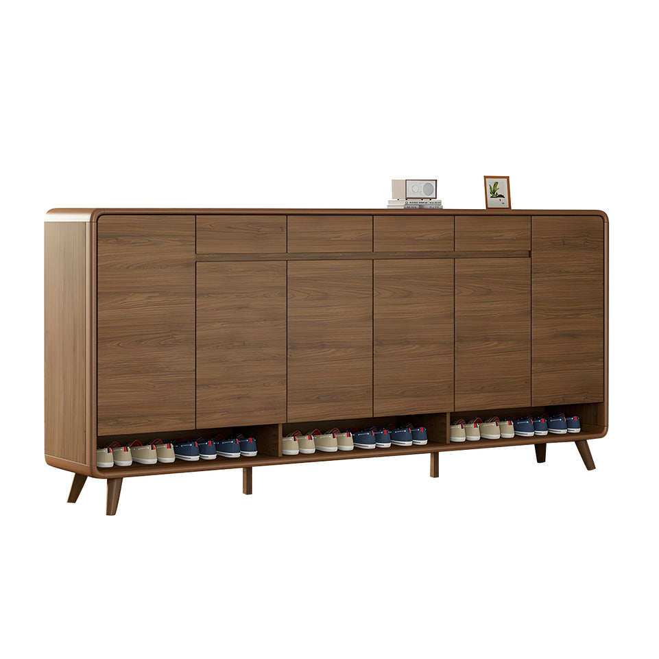 Large Capacity Solid Wood Shoe Cabinet With Adjustable Shelves And Sleek Piano Gloss Finish For Entryway CWG-2159