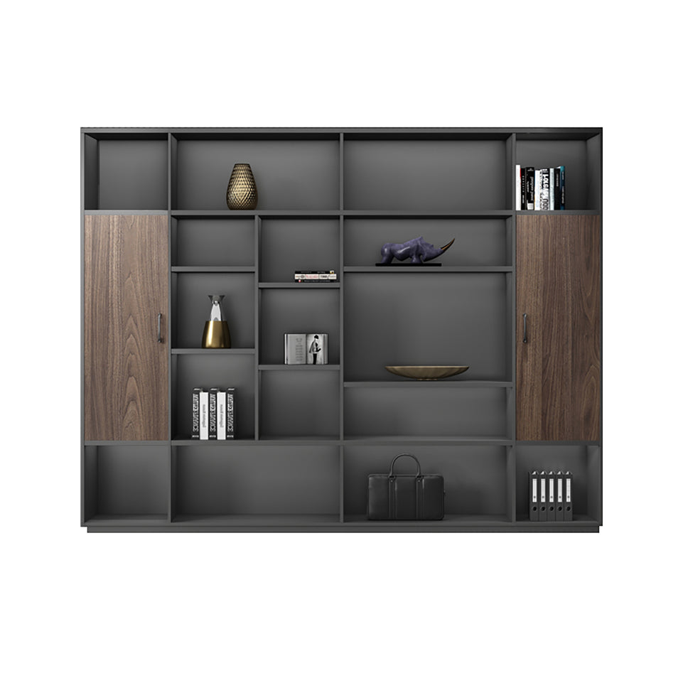 Color-Blocked L-Shaped Executive Desk with Combination Lock and Cabinet for Office LBZ-1027