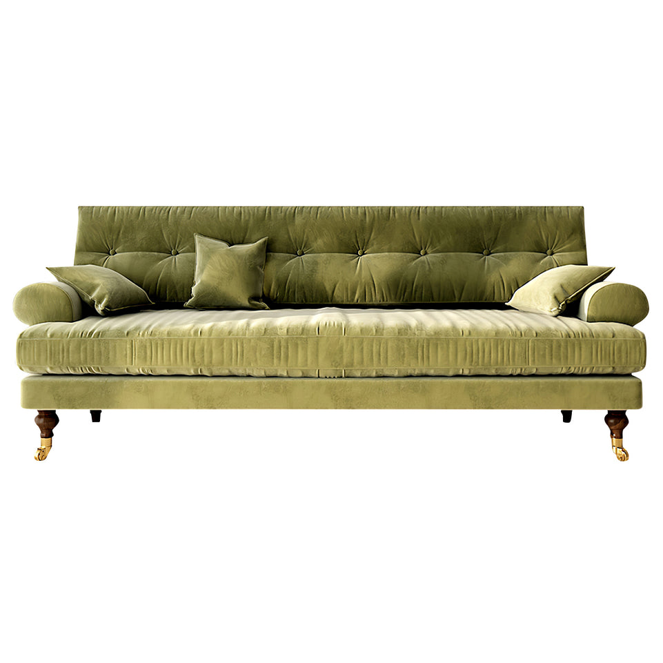Modern Sofa 35-94 in Wide with Velvet & Solid Wood for Reception Area