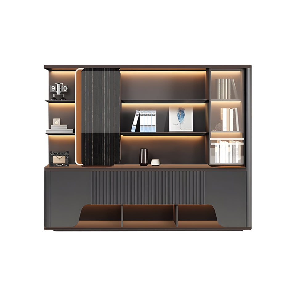 Modern Executive Desk 79-126 in Wide with Side Storage, Lockable & File Drawers
