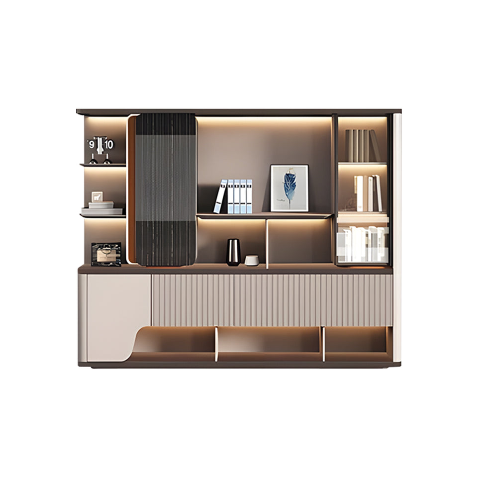 Modern Executive Desk 79-126 in Wide with Side Storage, Lockable & File Drawers
