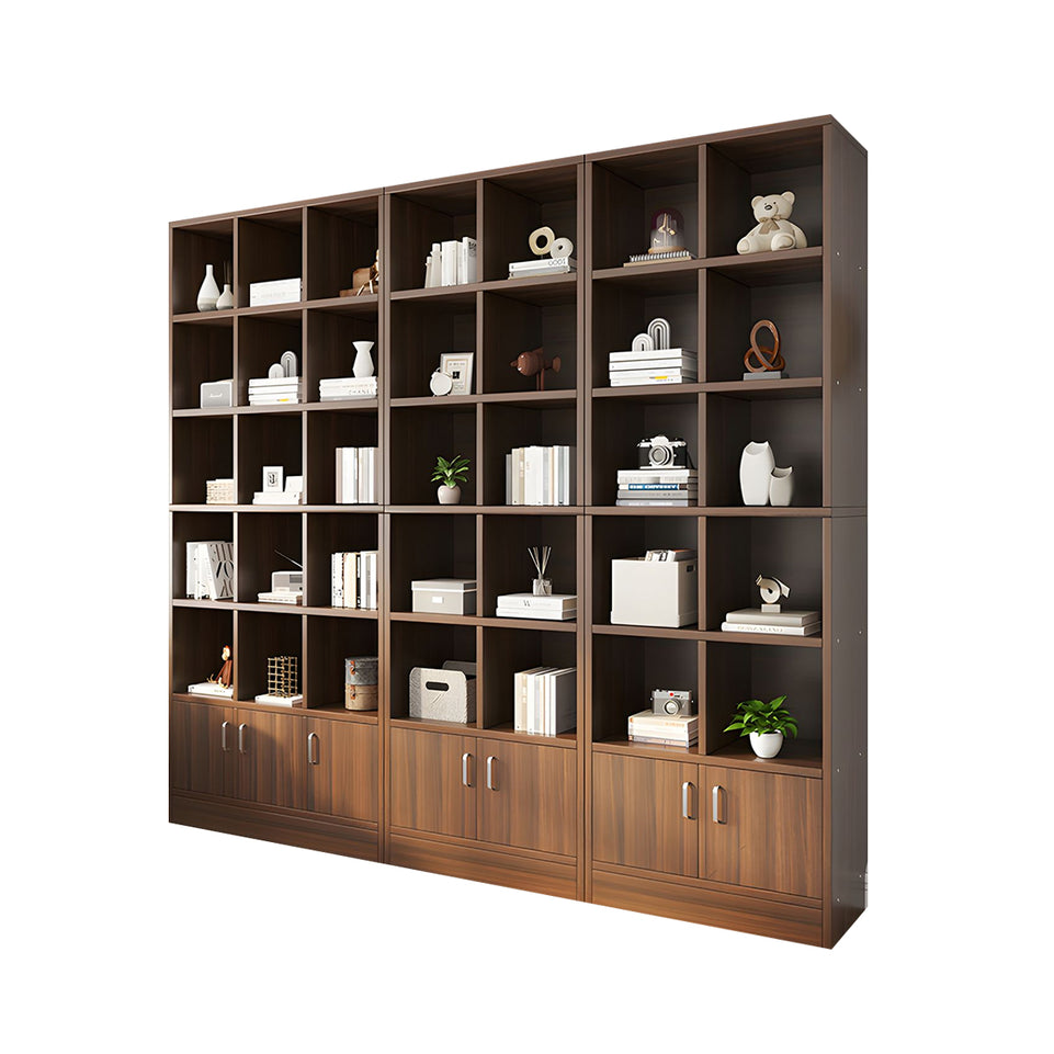 Spacious Floor-to-Ceiling Wooden Bookcase – Multi-Layer Dustproof Storage Cabinet for Home with Deep Shelves CWG-2178